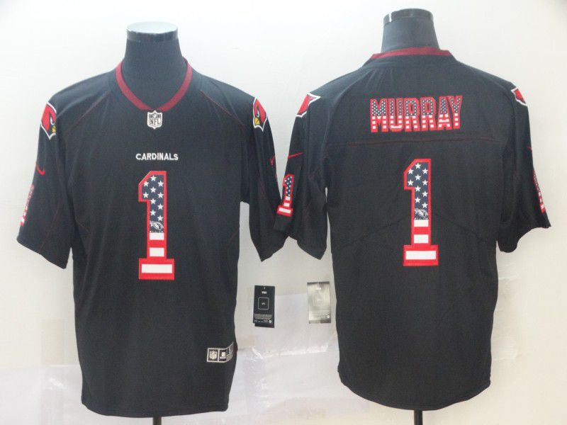 Men Arizona Cardinals #1 Murray USA Flag Fashion Black Nike Limited NFL Jerseys